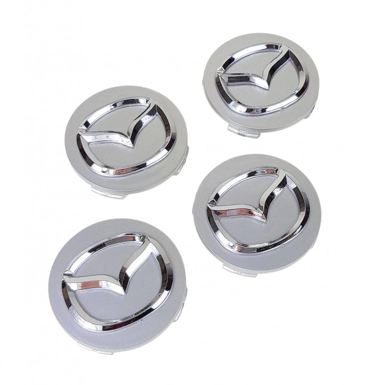 Mazda Logo Wheel Centres Silver (set of 4)